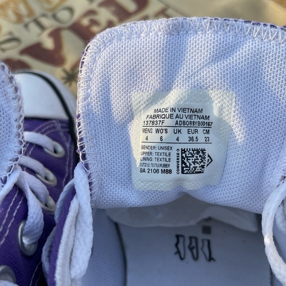 Converse Chuck Taylor All Star Low Top Purple M-4 W-6 Pre-Owned Unisex Sneaker - Picture 4 of 8
